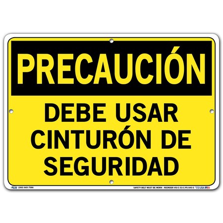 Vestil Polystyrene Sign, 10-1/2" Height, 14-1/2" Width, Polystyrene, Rectangle, Spanish SI-C-53-C-PS-040-S
